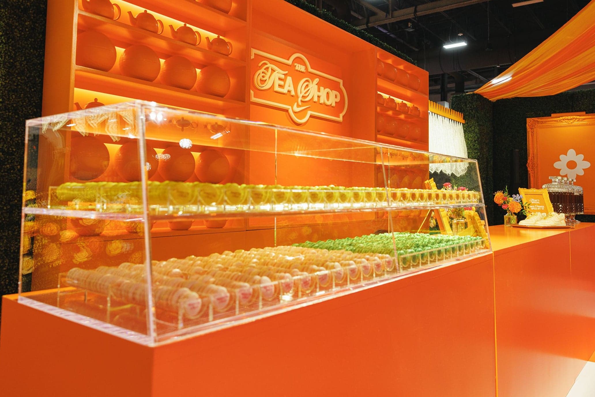 The Tea Shop’s glass case of macarons